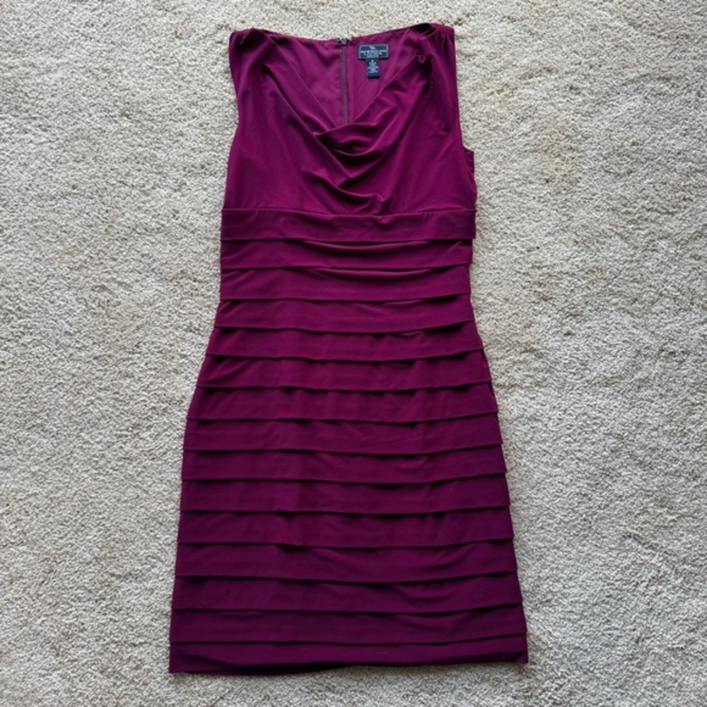 American Living Burgundy Tiered Cocktail Dress Size 4